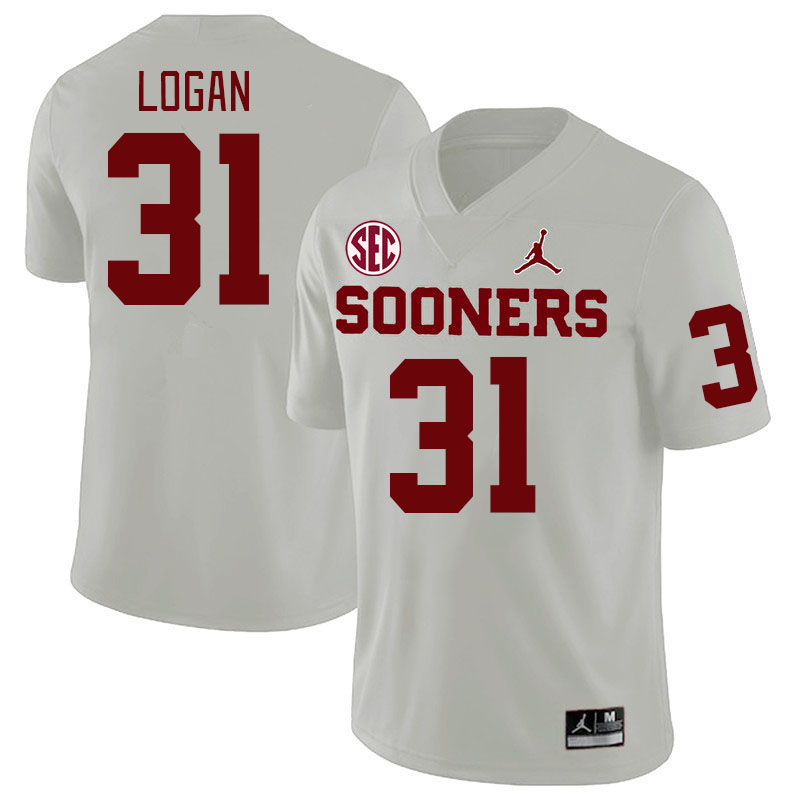 #31 Ashton Logan Oklahoma Sooners 2024 SEC Conference College Football Jerseys-White